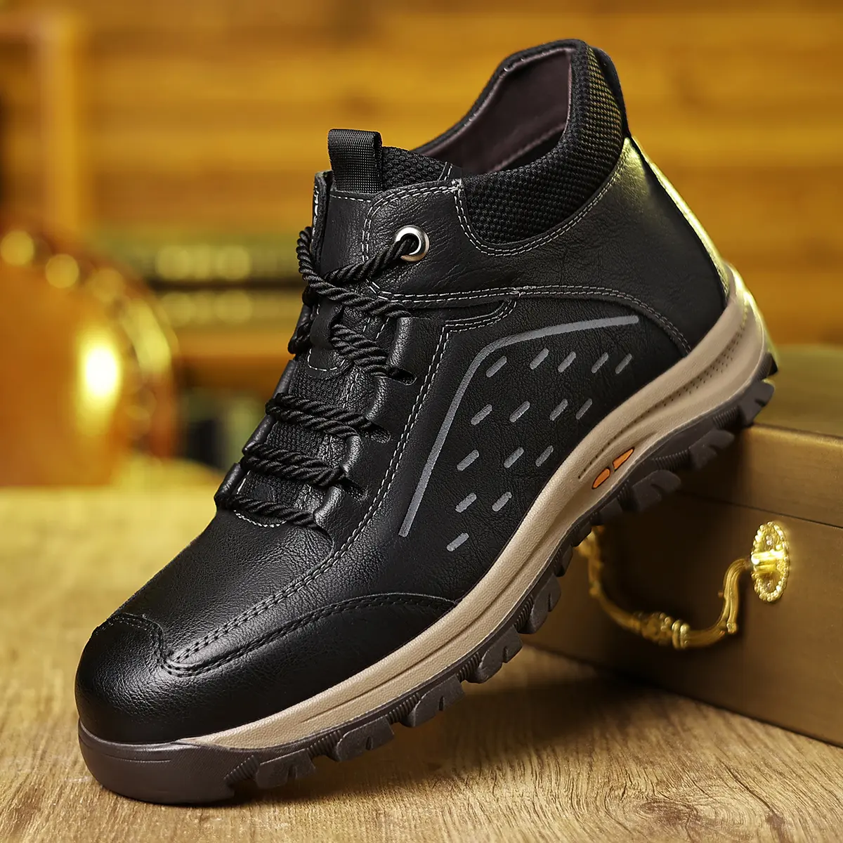 Men's Work Shoes for All Day Comfort Non Slip Casual Trainers with Breathable Mesh and Cushioned Sole