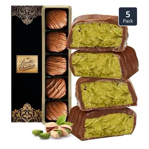Chocolate MINI DUBAI PISTACHIO CHOCOLATE BAR KNAFEH 5PC Premium Pistachio Filled Chocolate Bars 5 Pack