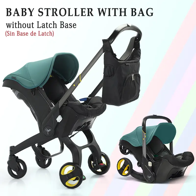 (Not Have Base) Folding Stroller with Free Storage Bag, Doubles as A Carrycot, Reversible Handlebar, Comes with Chest Clip and 5-point Harness, Newbor