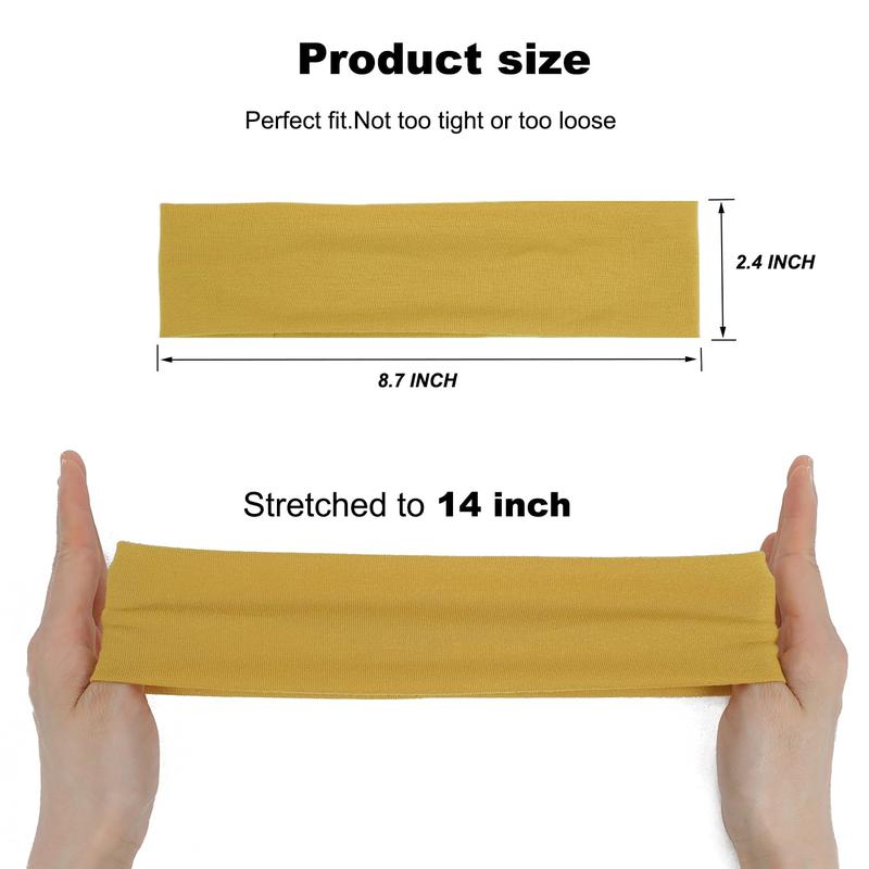 9 Pcs Non-Slip Headbands for Women – Soft Elastic Cotton Hair Bands, Stretchy Sweat Bands for Sports, Makeup, Gym, Running, Yoga (nine Colors - A)