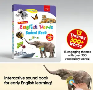 Interactive English Sound Book for Kids Touch to Hear Words Educational Learning Toy 300+ Vocabulary 13 Themes Early Education Book for Toddlers Preschool Learning Activities Gift, Learning Tool