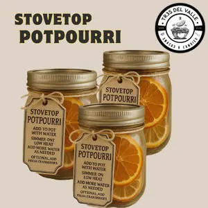 Tr3s Del Valle 16oz Potpourri Jar – Reusable Glass Home Fragrance, Dual-Use for Versatile Ambiance, Perfect for Valentine’s Day