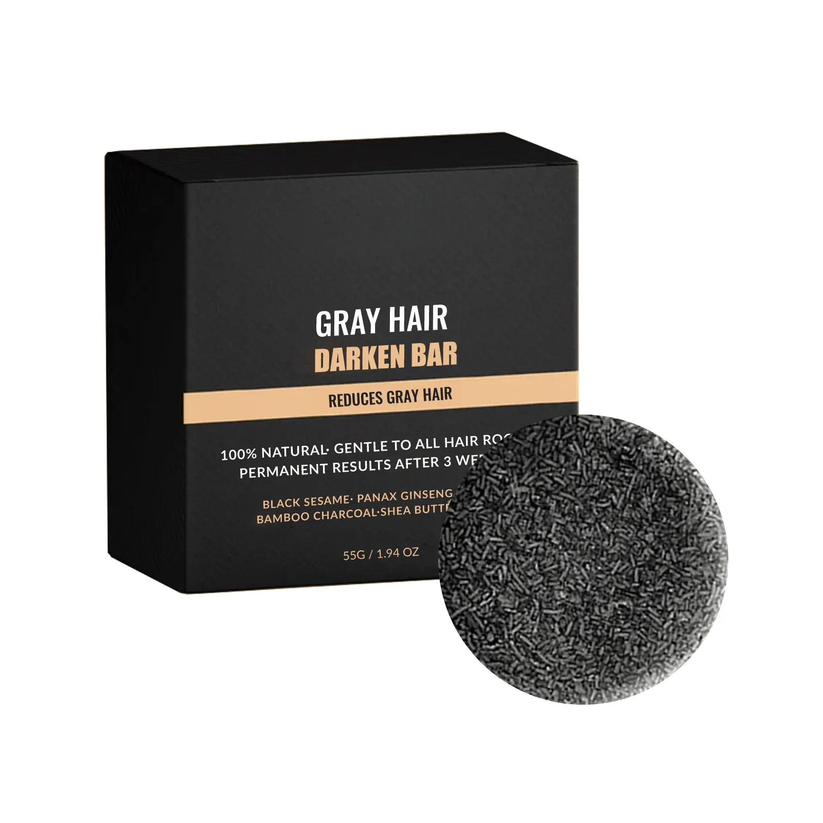 Black Hair Soap Bar, Repairing & Moisturizing Shampoo Bar for Dark Hair, Gentle Cleansing Massage Soap for Daily Hair Care