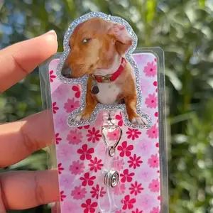 Meme Dog Badge Reel – Funny Meme Cute Retractable ID Holder Clip for Nurses, Teachers, Students & Coworker Gifts