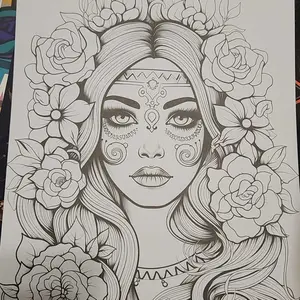 Sugar Skull Coloring Book Set, Relaxing DIY Art Therapy, Perfect Gift for Teens & Adults, Ideal for New Year, Valentine's Day, Halloween