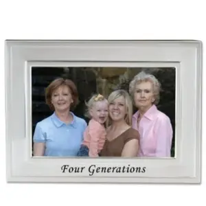 212 MAIN Sentiments Brushed Metal 4x6 Rectangular Photo Frame - Black Embossed Lettering, Heavy Weight, Horizontal Wall Mounting, Baby & Maternity Decor