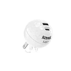 20W Creative Golf Ball Wall Charger, GaN III Power Adapter with Single Port or USB-C + USB-A Dual Port, UL Certified Souvenir Gift for Home, Office, Travel and Golf Lovers, Compatible with iPhone, Cellphone and Tablet