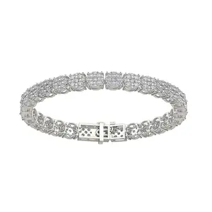 Lab Created CVD Diamond Cluster Tennis Bracelet 4ctw-7 1/2 ctw, 7 or 8" 10kt Gold