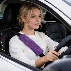 2PCS Fluffy Car Seatbelt Covers - Soft&Comfortable Plush Seat Belt Cushion Protects Shoulder - Universal Seat Belt, Car Truck SUV Van RV, Car Interior Accessory