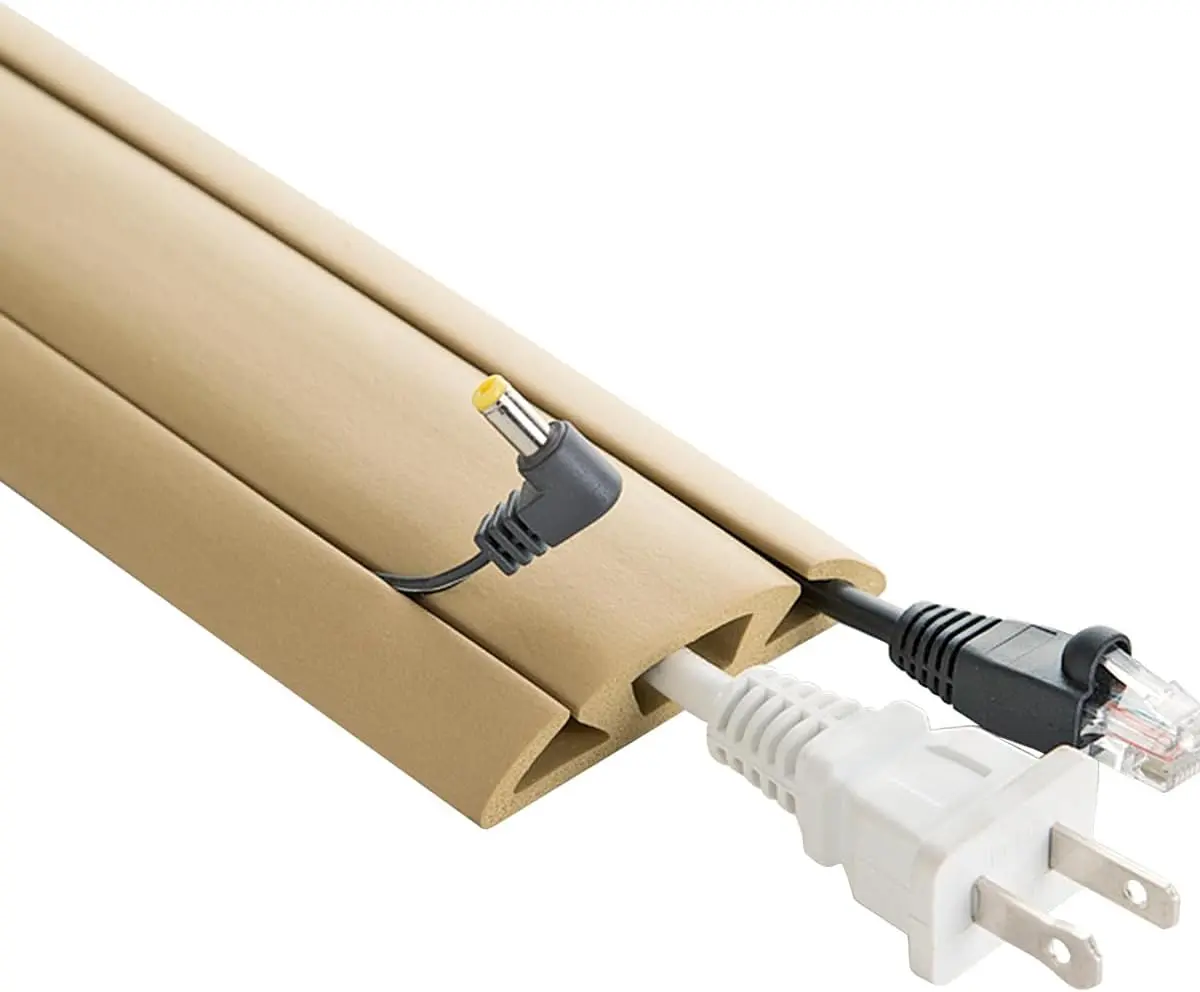 Electriduct CC-RI-CP-15-BE 15 ft. UT Wire UTW-CP501-BG Neoprene 3-Channel Cord Protector & Concealer with Tape - Beige