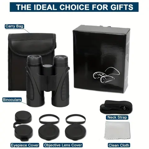 10x High Powered 10x42 UHD Binoculars for Adults - BAK4 Prism, 22mm Large Eyepieces, High-Transmission Glass, Professional Low-Light Optics for Low-Light Environment, Hunt Gear, Birdwatching, Thoughtful Gift for Fathers, Unisex Outdoor Equipment