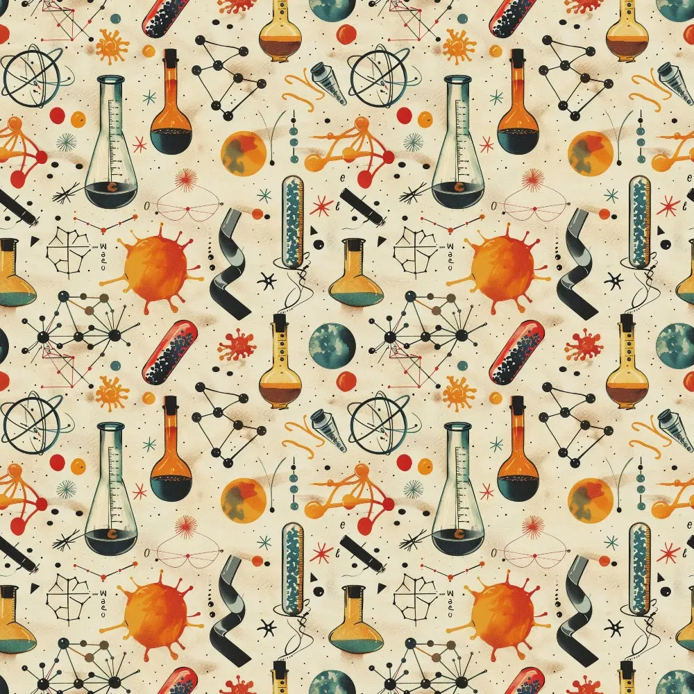 Science Kit Pattern 13 Quilting Cotton Fabric Science Kit Pattern 13 Quilting Cotton Fabric