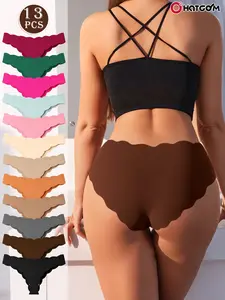 13-Pack Full Color Range Scalloped Edge Briefs | All-Day Cloud-Soft Comfort | No-Show Under Tights | Sleep/Yoga/Work Ready | S-2XL