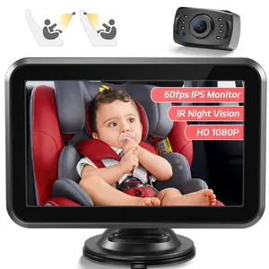 Camera, 4.3'' 1080P Night Vision   Mirror with Camera 5 Mins Easy Installation  Clear Wide View for Rear Facing Seat ACZ407