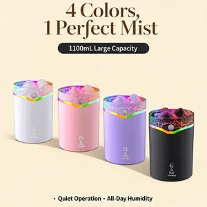Jy005 Volcano Three Spray Humidifier, 1100ML Large Capacity, USB Powered, Three-In-One (humidifier/aromatherapy/office Companion), Room Humidifier