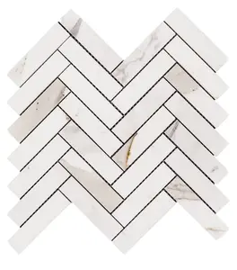 Herringbone Calacatta Gold Mosaic 1 x 4