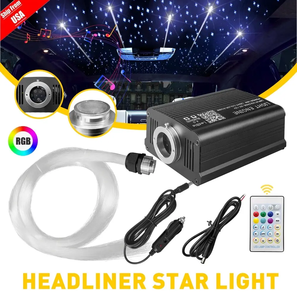 DIY Dream Star Light 28-Key Multi-function Remote Music Sensitivity Adjust 16 Static Colors + RGB Fade Jump for Car & Home Dual Power Cables Included