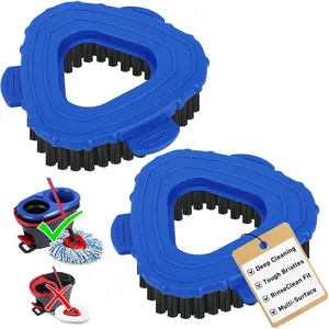 Scrub Brush  for RinseClean 2- System, Hard Bristle Spin Mop Scrub Brush Attachment for Bathroom, Kitchen, Tile & Floor Cleaning, 2 Pack