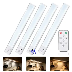 LEDDOTEC Wireless Motion Sensor Light for kitchen lighting; automatic lighting; USB rechargeable; remote control; suitable for tool rooms, kitchen decor night lights, wardrobes, storage rooms, hallways/stairs, garages, and bedroom vanities/cabinets