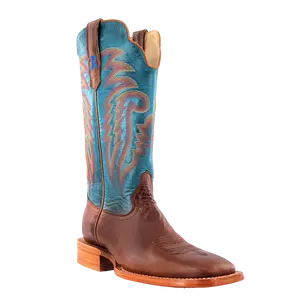 R. Watson Men’s Baby Blue and Palomino Tan Cowhide Wide Square 13″ Boot
