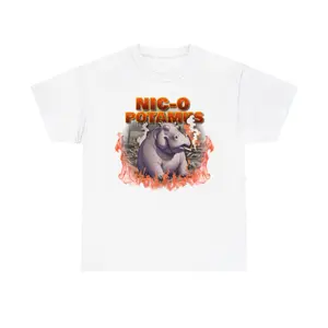 nic-o-potamus shirt shirt with a hippo taking a drag Casual Classic