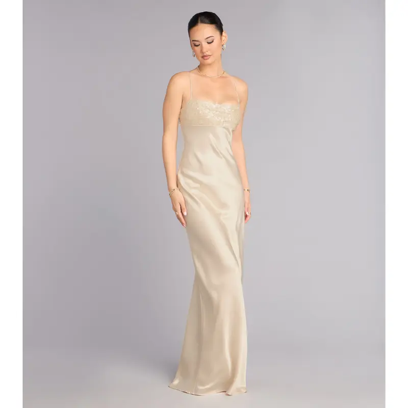 green emerald velvet dress Melinda V-Neck Slit Mermaid Glitter Formal Dress main image 1