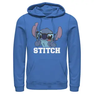 Men's Lilo & Stitch Silly Black Glasses Pull Over Hoodie