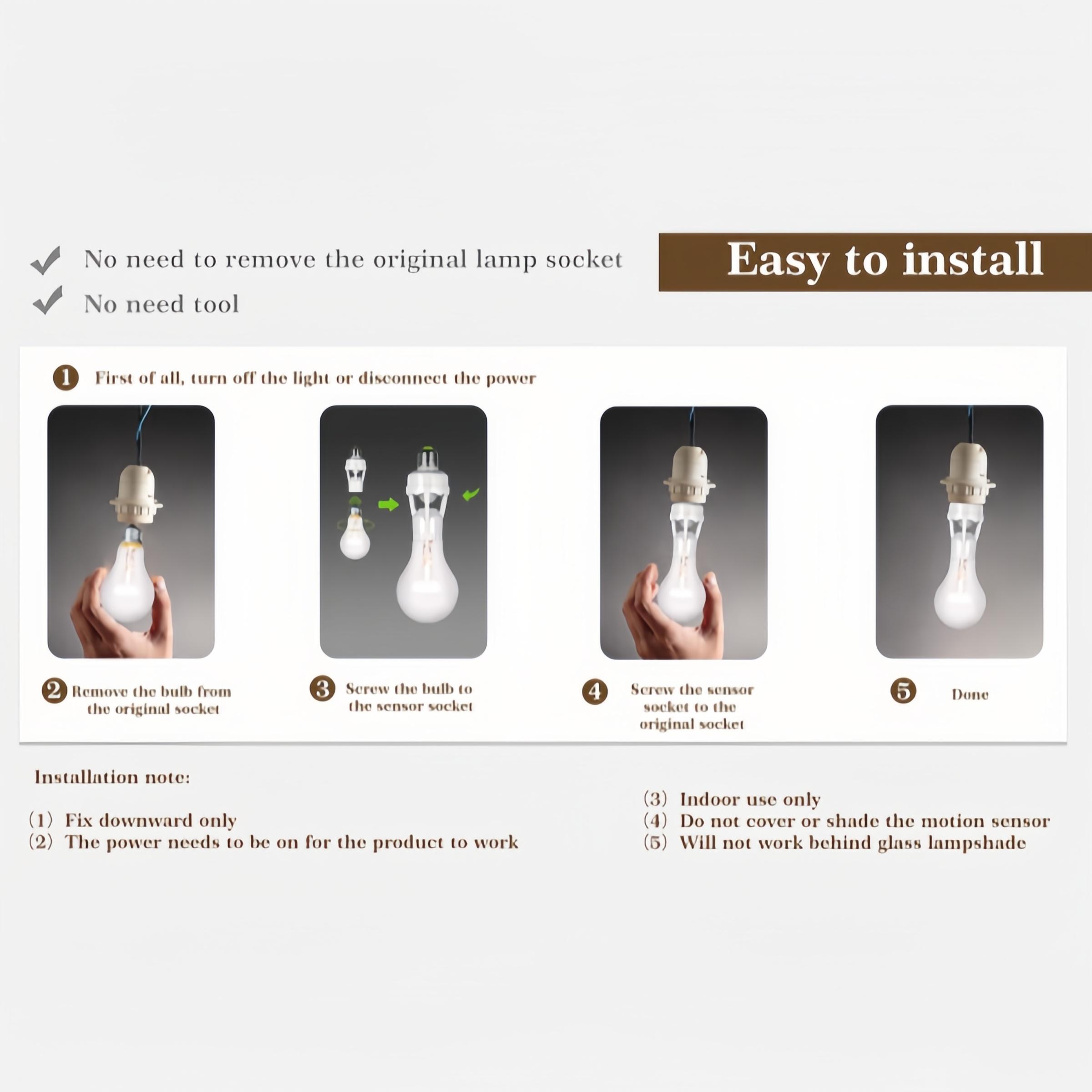 E26/E27 Smart Motion Sensor Light Socket – Auto On/Off Bulb Holder Adapter, Ideal for Garages & Storage Areas motion sensor light socket, screw-in motion sensor socket, light sensor socket, motion sensor bulb adapter, smart light socket,