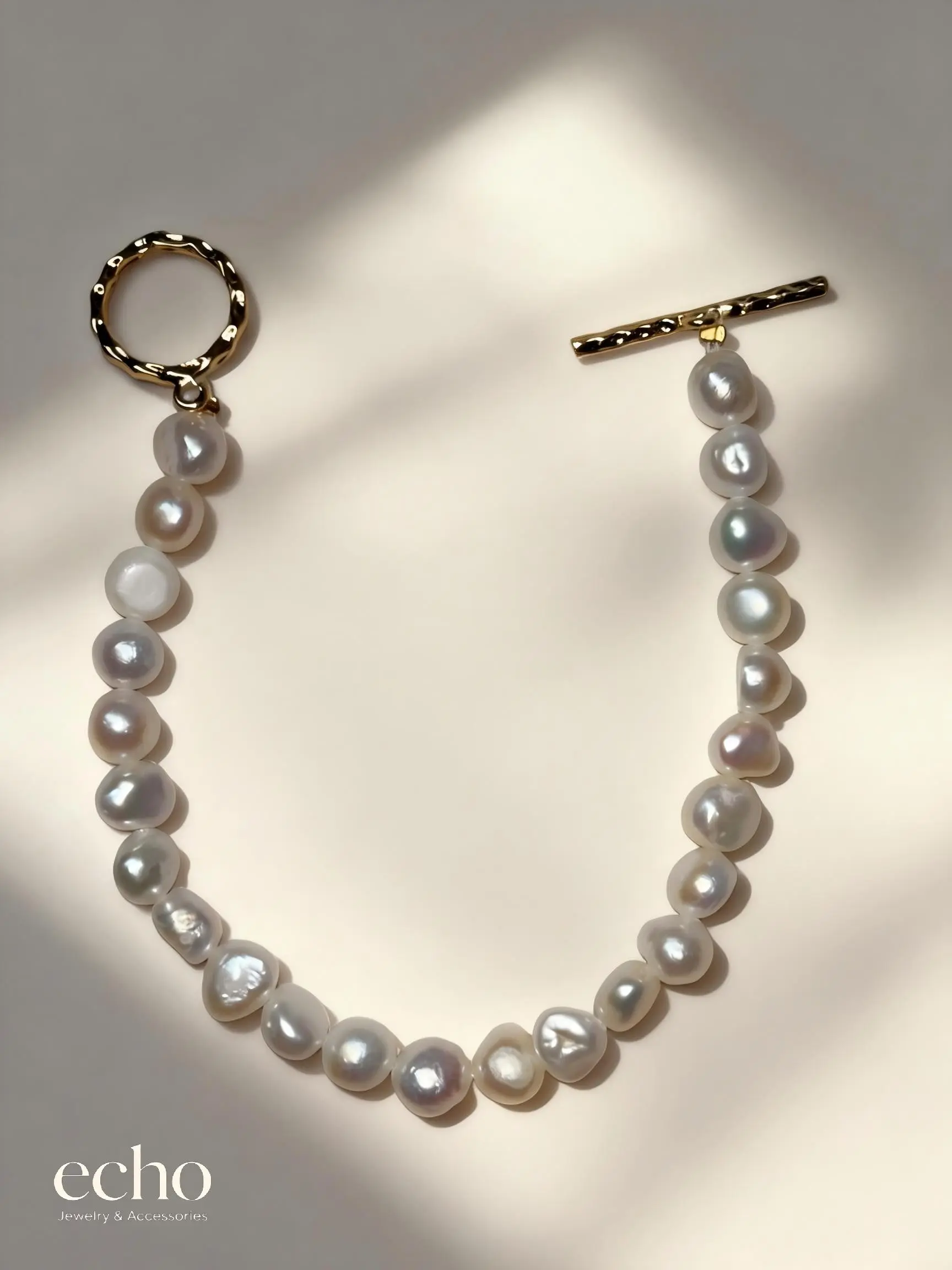 Freshwater Pearl Bracelet with Toggle Clasp, Elegant Everyday Jewelry