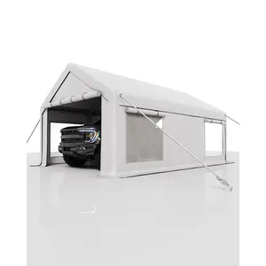 Heavy Duty 12x20 FT Portable Garage Carport, Waterproof Canopy with Removable Sidewalls and Roll-Up Windows, Multi-Purpose Outdoor Shelter for Car Storage, Boat Protection & Party Events
