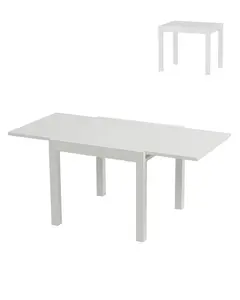 31.5"-63" Extendable Dining Table for 4-6, Outdoor Aluminum Dining Table for Backyard, Porch, Deck, Garden (White)