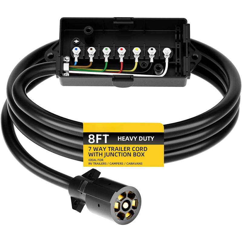 7 Way Plug Inline Trailer Cord With 7 Gang Junction Box 8 Heavy 7-way-plug-inline-trailer-cord-with-7-gang-junction-box-8-heavy
