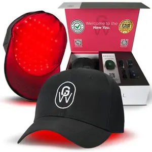 Red Light Therapy Hair Growth Cap – FDA Cleared Laser Treatment for Hair Regrowth and Reduced Shedding – LED & Laser Red Light Therapy Clinically Proven in Double-Blind Studies - Black