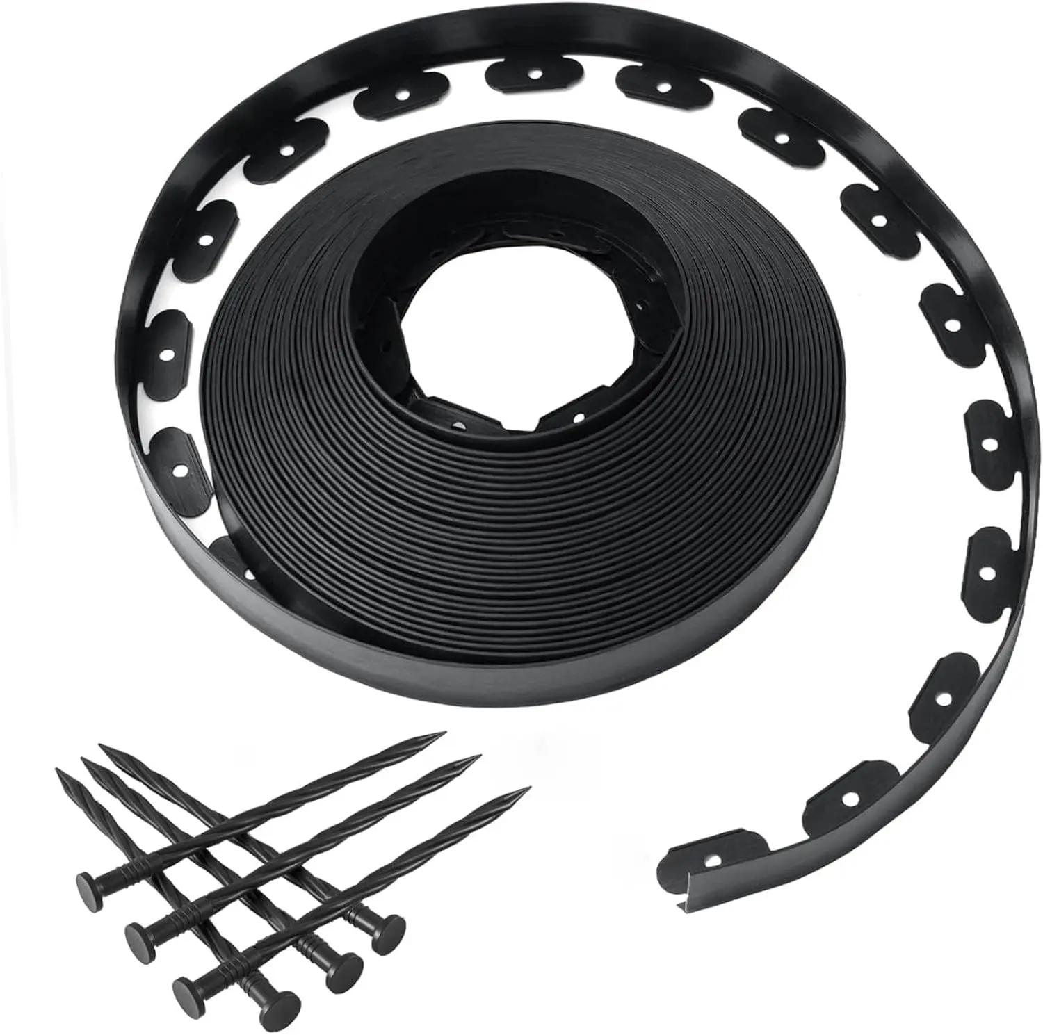 2 Inch Heavy Duty Garden Edging Border (40FT / 100FT) , No-Dig Flexible Lawn Divider & Landscape Border Trim with Anchoring Stakes for Yard Pathways & Raised Beds