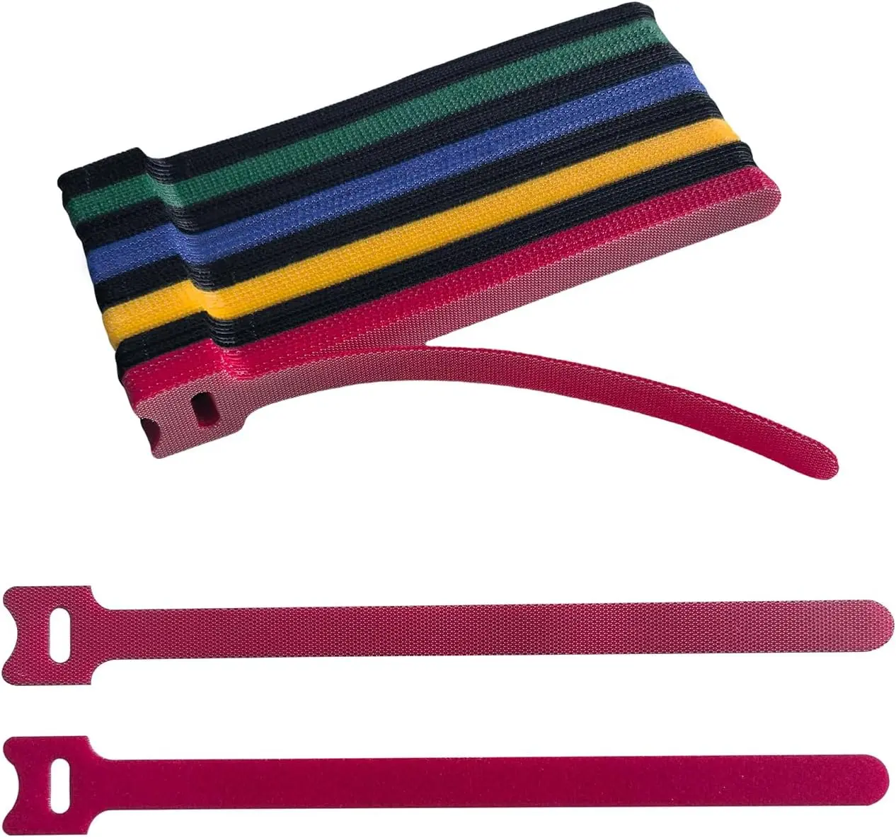 8 Inches Multi-Colour Reusable Cable Ties Cord Straps Multi-Purpose Wire Ties Cord Wrap Hook and Loop Organizer Cable Management,Adjustable Cord Ties for Organizing Home,Office,Data Centers,56 PCS