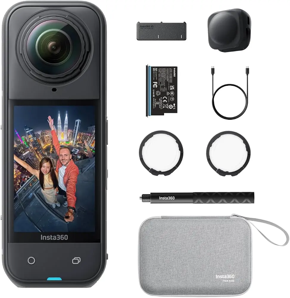 Insta360 X5 Action Camera - 8K Resolution, 360-Degree Capture, Waterproof Design