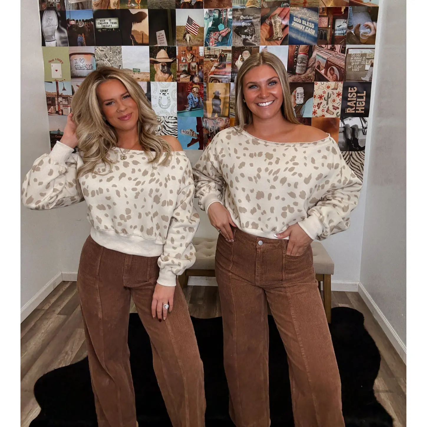 The Haney Spotted Off The Shoulder Top