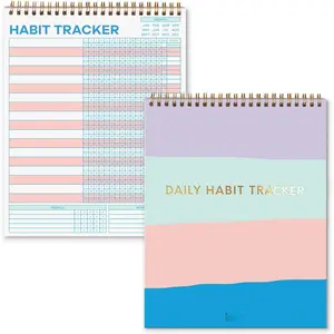 SO Striped Habit  Calendar - 24 Month Daily task Journal - Undated Routine Planner with Personalized Goal Chart for , Fitness  Finance - Weekly Chore Chart for Adults