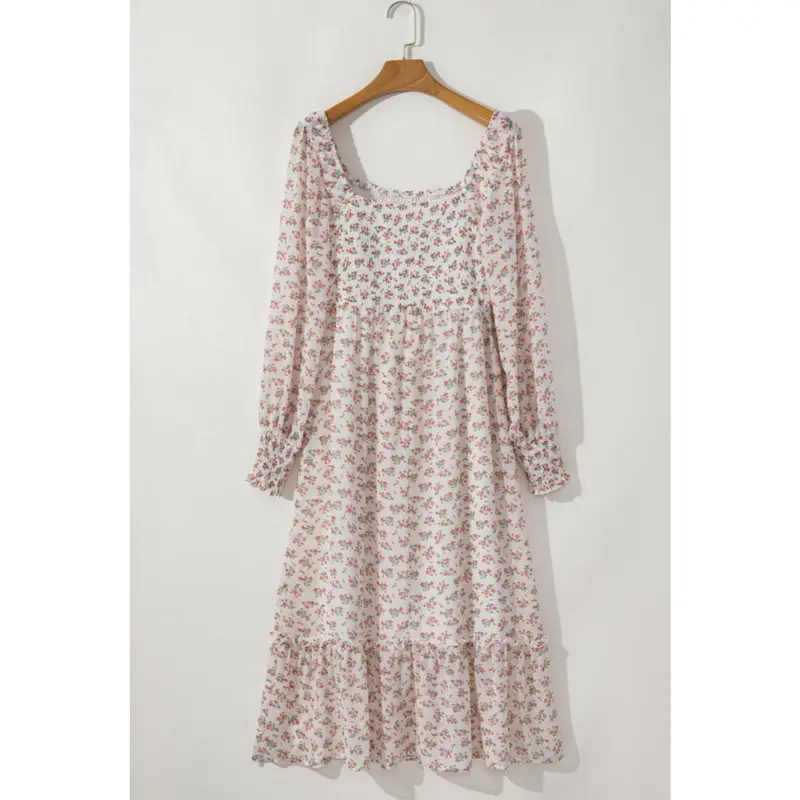 enchanted moment floral ruffled lace midi dress Enchanted Moment Floral Applique Midi Dress - Black