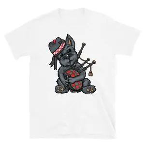 Funny Tartan Day Scotland Scottish Terrier Bagpipe Short-Sleeve T-Shirt