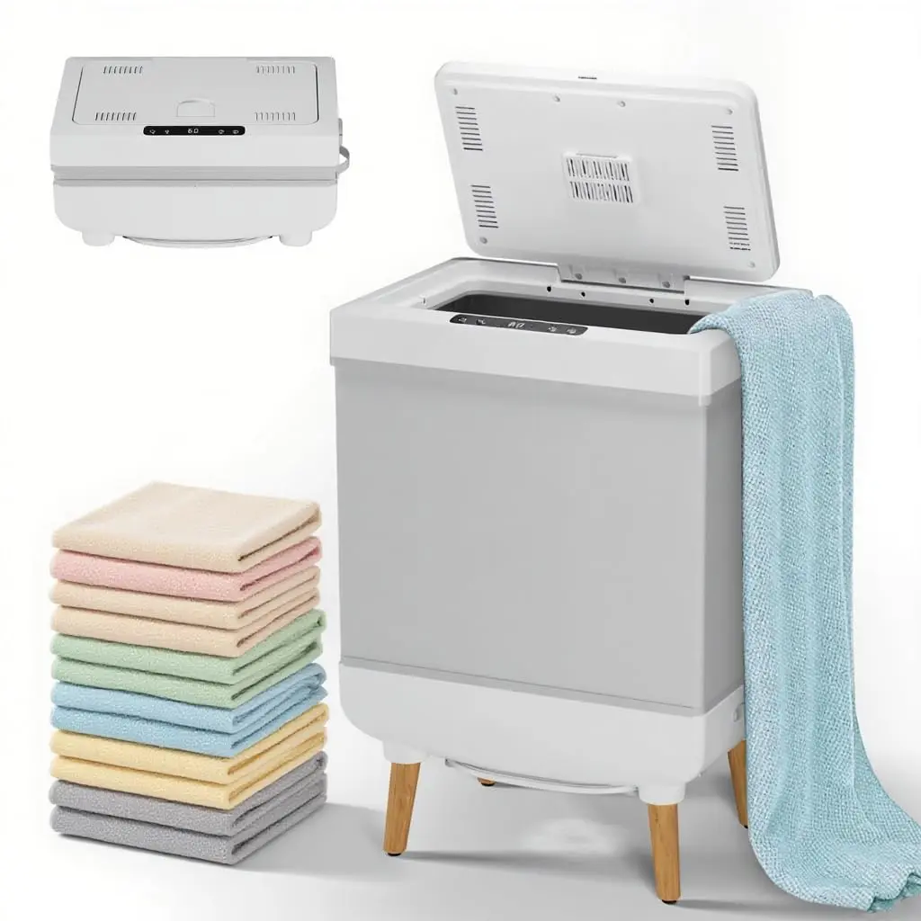 Portable 20L Electric Towel Warmer Bucket – Heating & Drying Modes, LED Display, Timer, Auto Shut-Off, Telescopic Rod – Compact Bathroom, Spa & Travel Towel and Blanket Heater