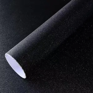 Matte Frosted Sanding Glitter Black Vinyl Wrap Film With Air Release Self Adhesive DIY Car Motorcycle Bicycle Internal External Decal Sticker Decal For Cars