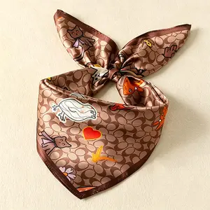 Women's Square Scarf, Silk Scarf, Women's Summer Thin Sunscreen, Spring and Autumn Women's Headscarf, Baotou Scarf, Tie Bag, Hairband, Belt, Shawl, Face Mask
