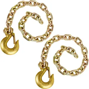 5/16" x 35" Grade 70Trailer Safety Chain with Clevis Style Slip Hook 18,800 lbs Break Strength 2 count (5/16" x 35")