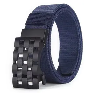 Men'S Nylon Canvas Automatic Buckle Belt - Breathable Adjustable Strap with One-Touch Buckle, Durable Casual Outdoor Hunting & Everyday Belt