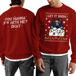 Let It Snow Scarface Christmas Sweatshirt, Al Pacino You Wanna F* With Me Crewneck Sweater, Ugly Xmas Hoodie, Movie Classic 90s Graphic Shirt for Men Women Tops