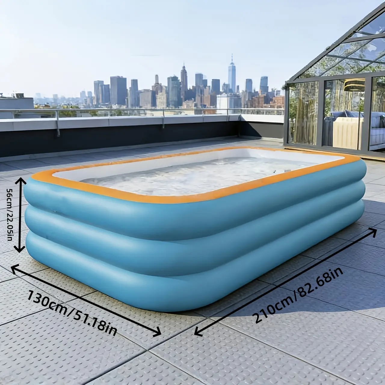 Orange-blue (210 cm), three layers