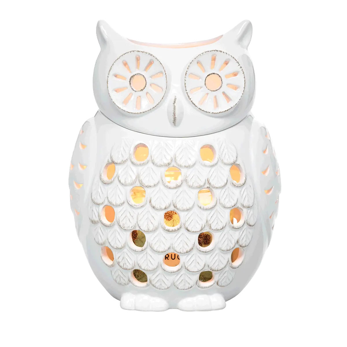 Woodland Snow Owl Jar Candle Holder