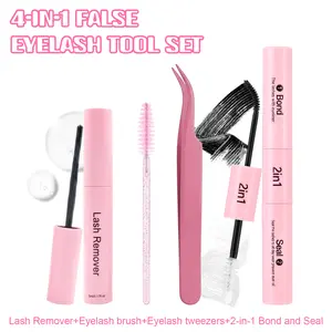 SOSIAYCICI Lash Clusters Tools Set Include Black Lash Bond and Seal for Eyelash Cluster, Long Lasting, Comfortable, Waterproof, 72H Super Flexible Hold Glue, 2-in-1 for Sensitive Eyes, Non Irritating Remover for DIY Lash Cluster Kit Tweezers and Brush
