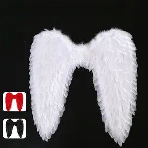 Black White Angel Feather Wings Holiday Party Props Scene Layout Catwalk Demon Devil Wing Show Birthday Bar Home Decor Halloween